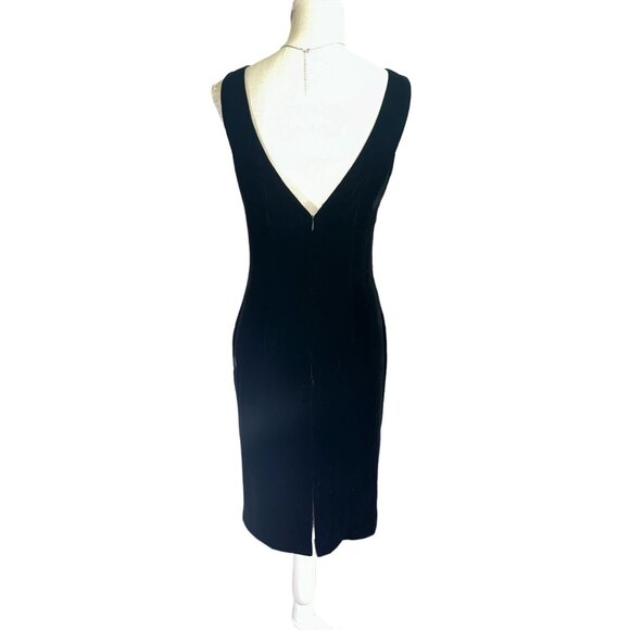 VTG Jessica Howard By Mitchell Rodbell Dress Womens 8 Black Velour Sheath LBD - Picture 2 of 11